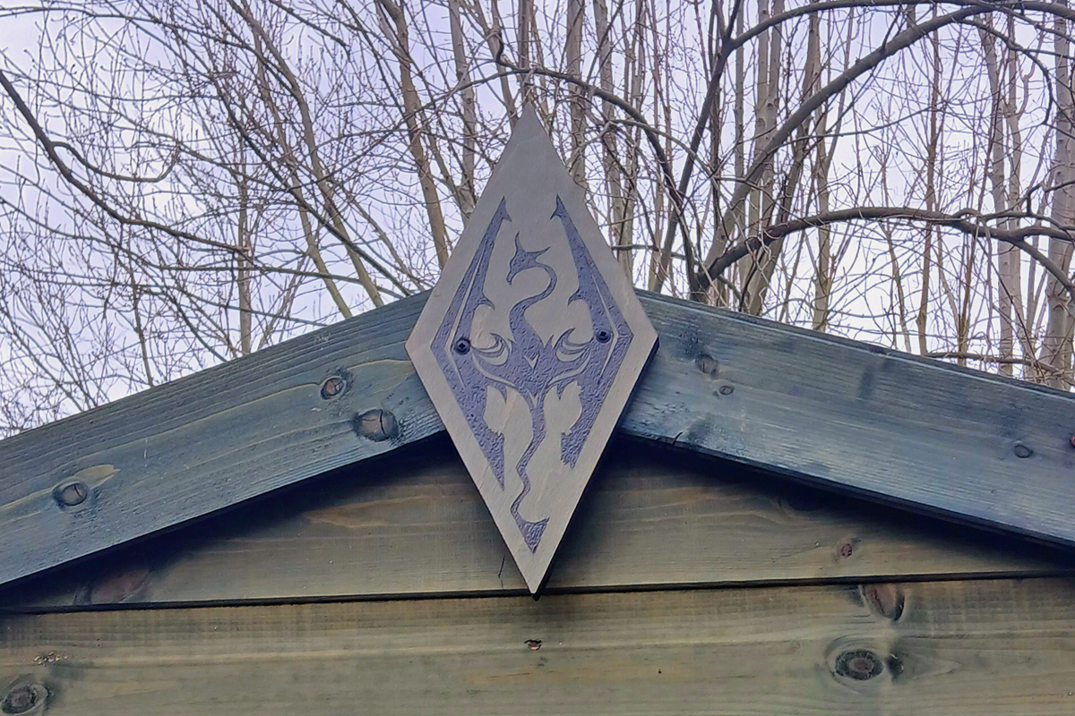 Handcrafted Homewares: Skyrim shed diamond, with green stain.