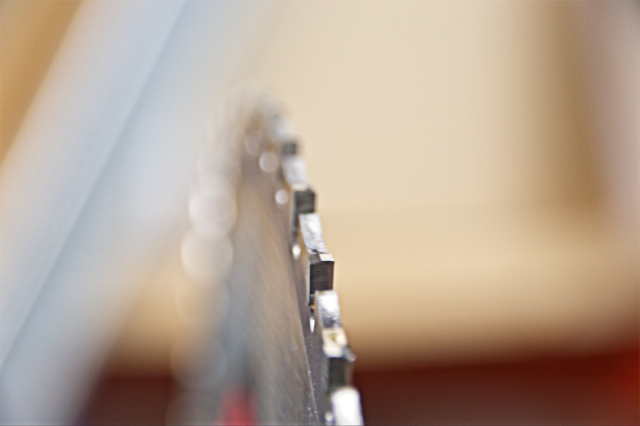 A close-up of the Special Bevel Sharpening grind for Circular Saw Blades.